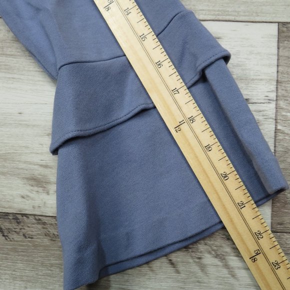 Ann Taylor* Women's Long Sleeve Boat Neck Flared Sleeves Size Large‎ Blue - Picture 8 of 8